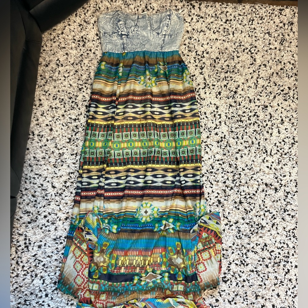 Tube top patterned dress